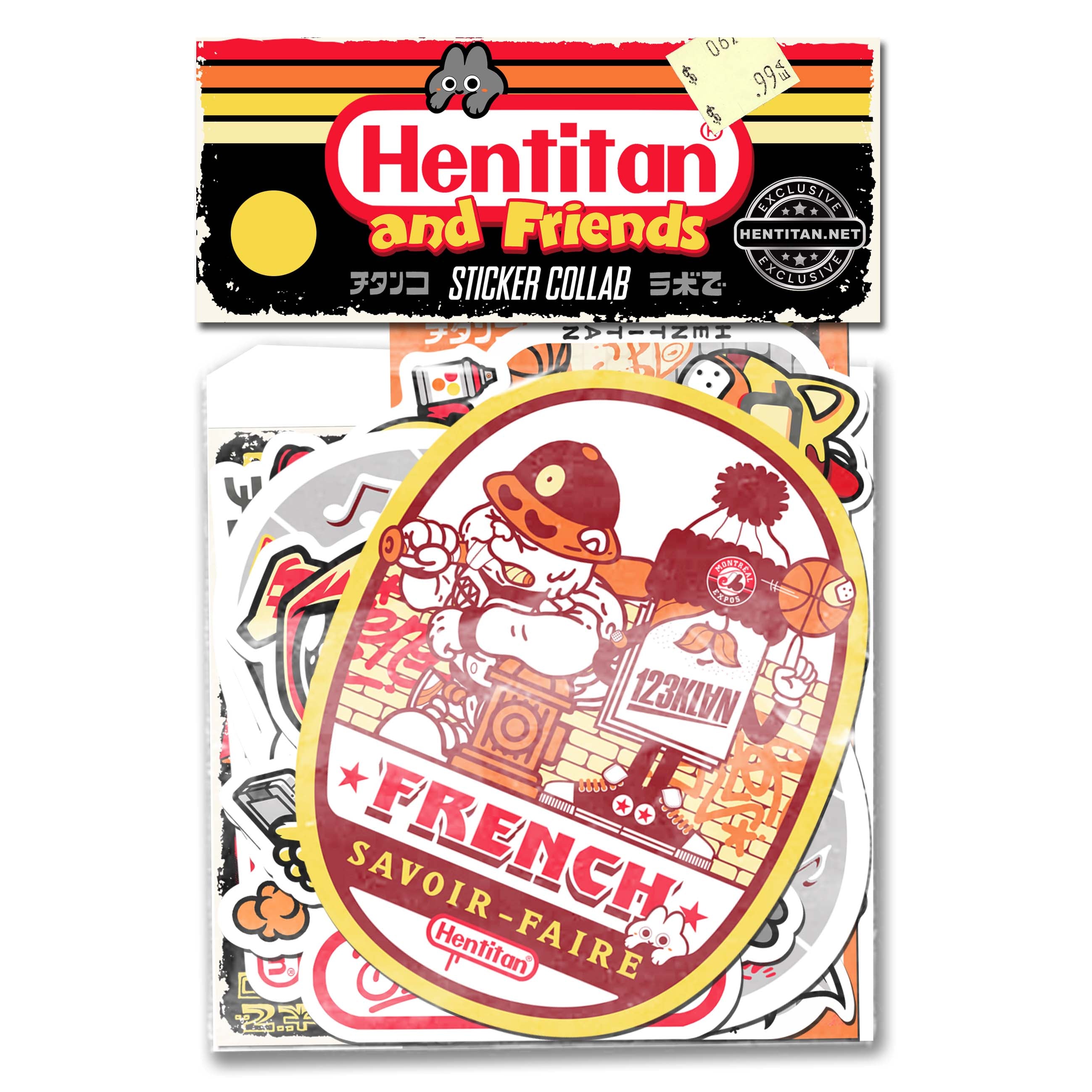 Hentitan and Friends - Yellow Sticker Pack