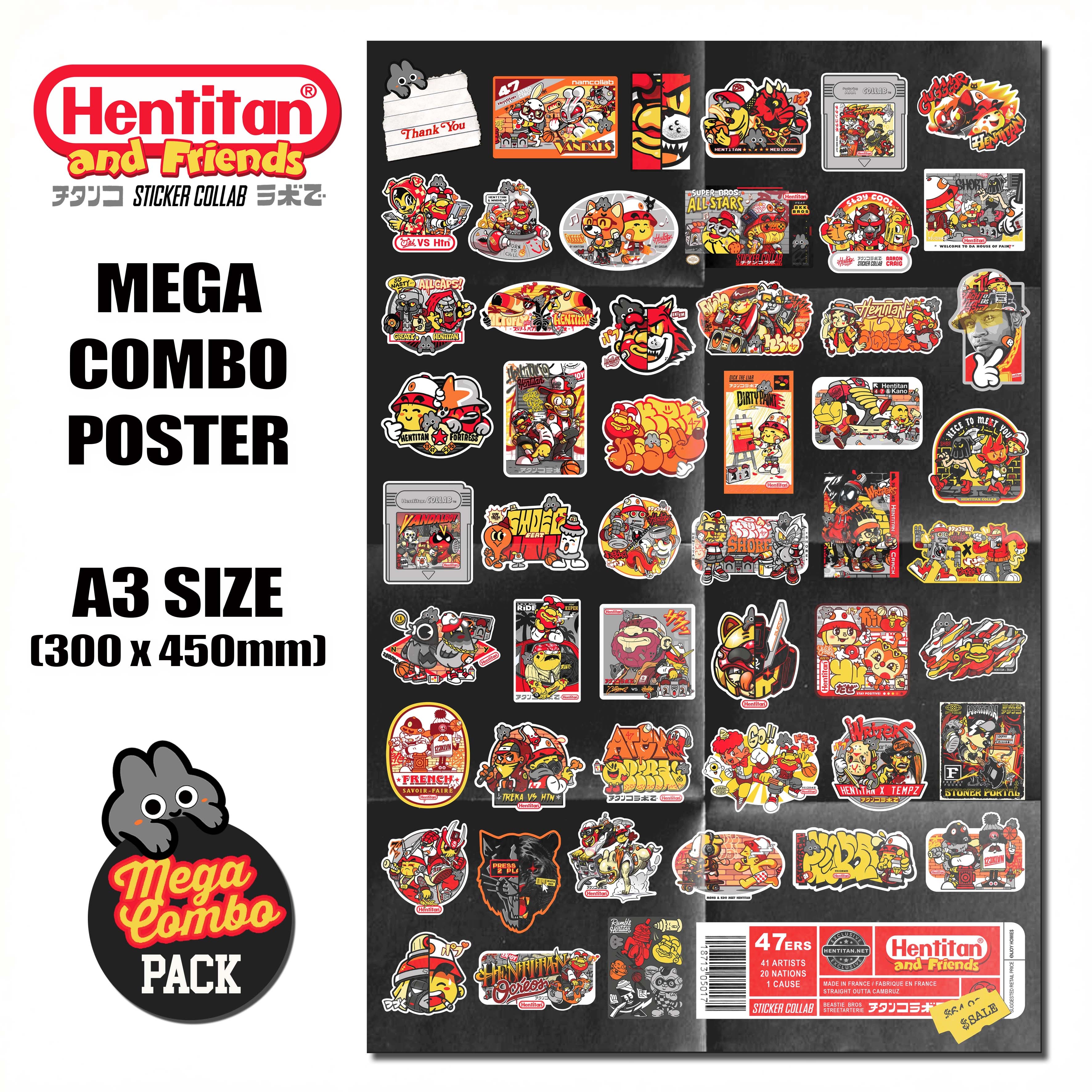 Hentitan and Friends - Mega Combo Sticker Pack