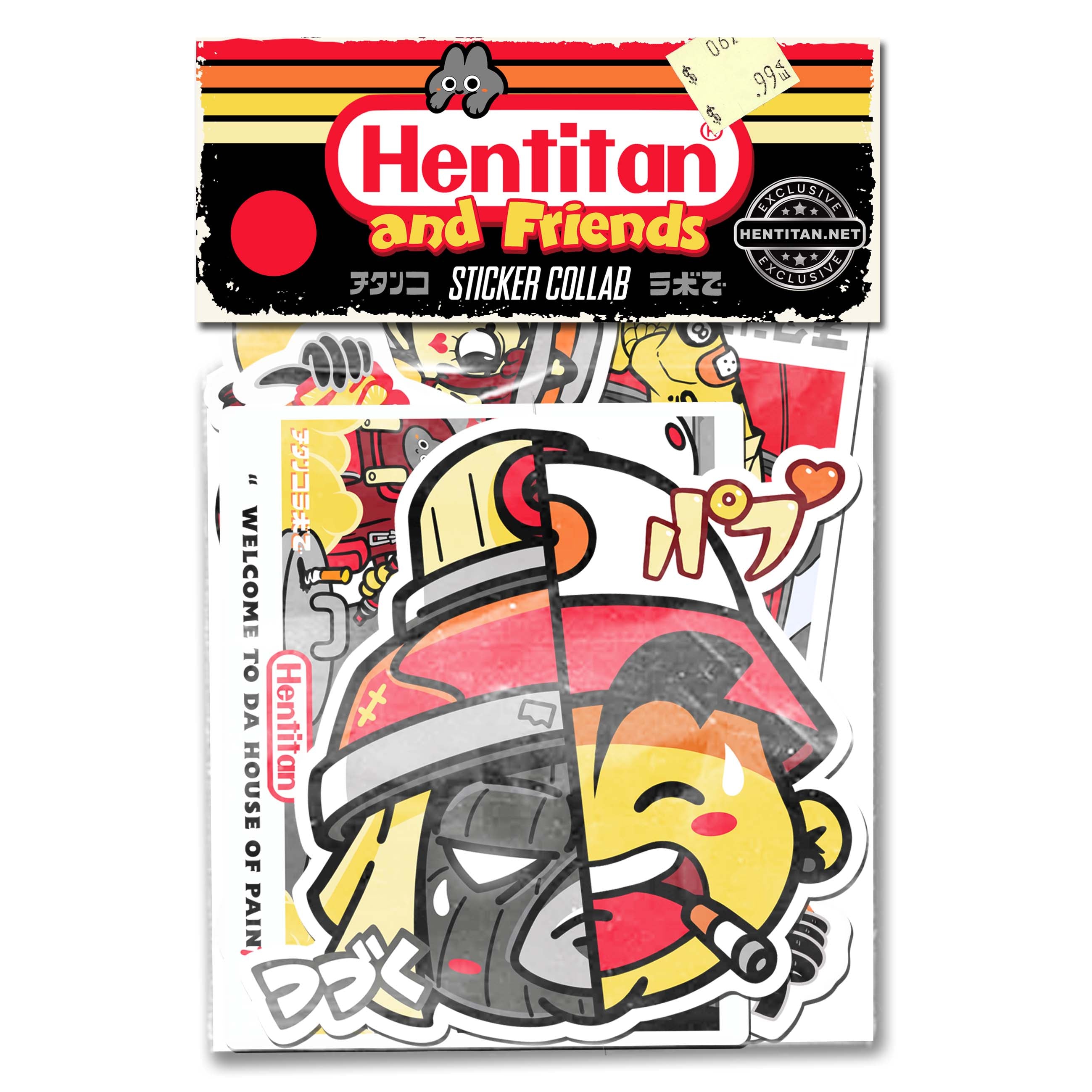 Hentitan and Friends - Red Sticker Pack