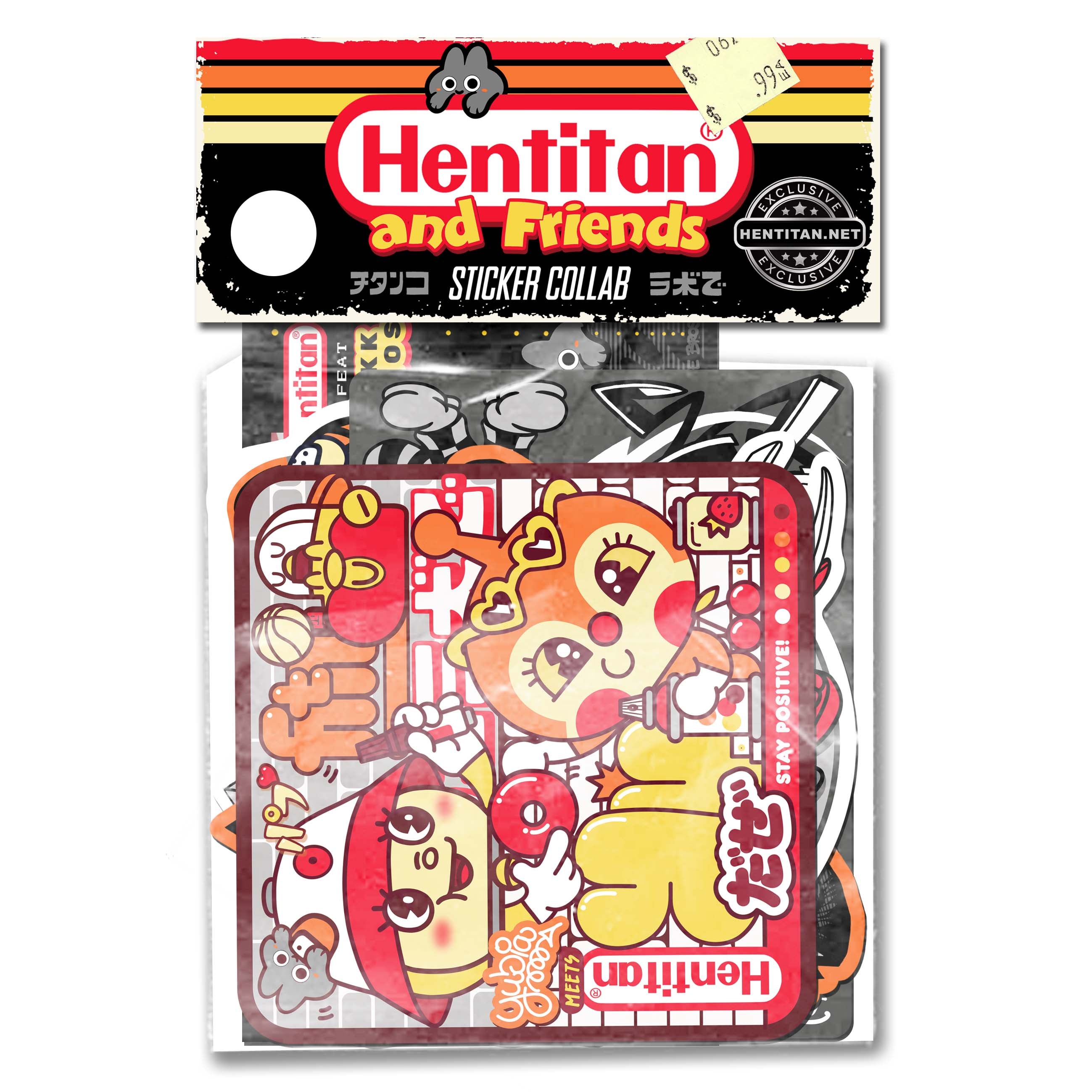 Hentitan and Friends - White Sticker Pack