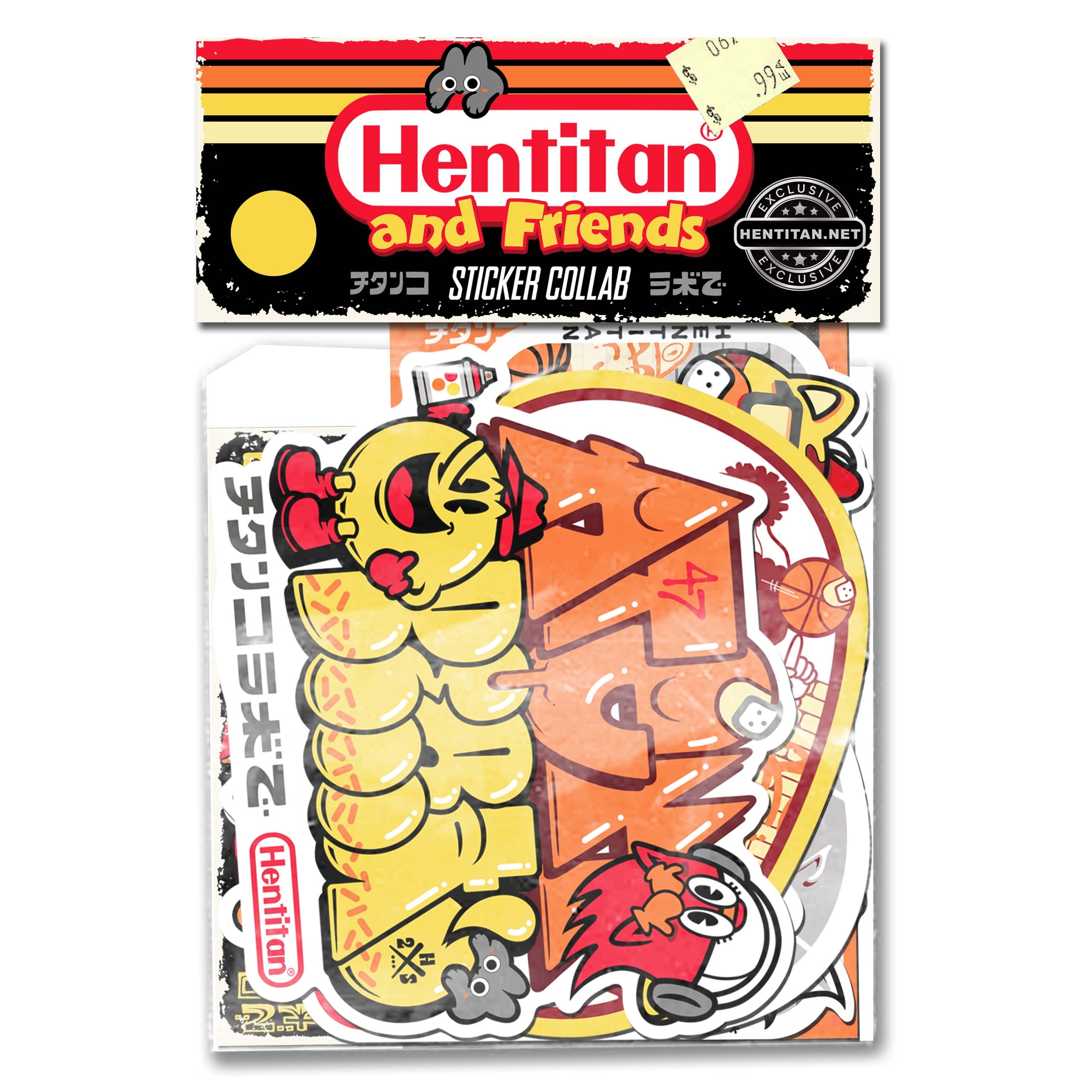 Hentitan and Friends - Yellow Sticker Pack