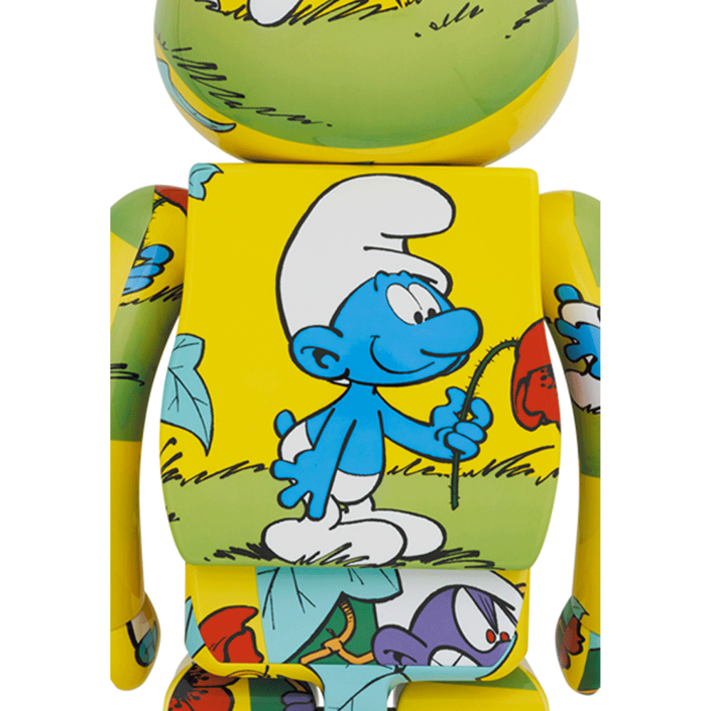 1000% Bearbrick The Purple Smurfs - los pitufos