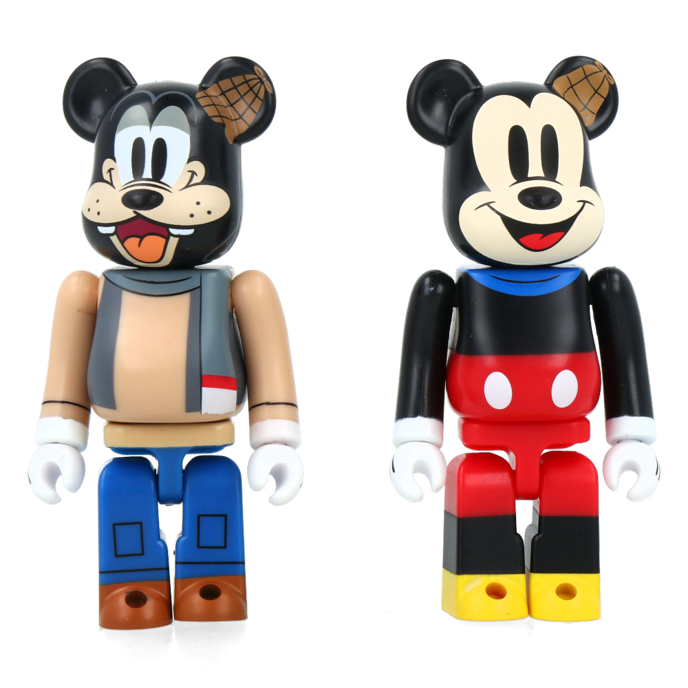 100% Bearbrick Mickey Mouse & Goofy - Lonesome Ghosts Ver. (2pcs set)