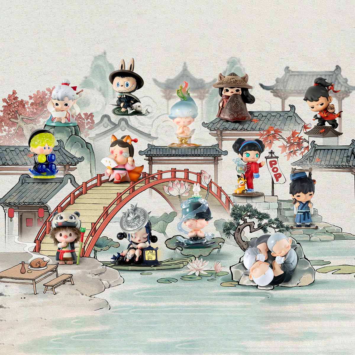 Figuras de la serie del 14 aniversario de Pop Mart sin inclinación
