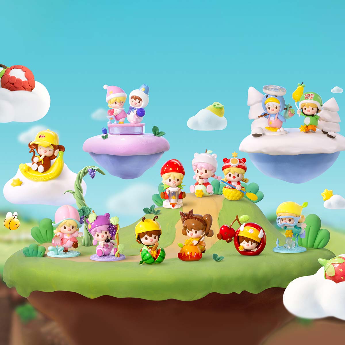 Sweet Bean Fruit World Adventure Series Figures