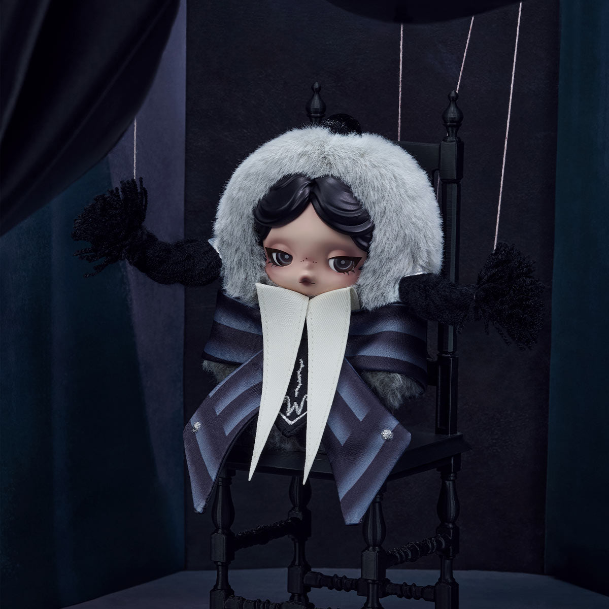 Skullpanda x Wednesday Plush (Nevermore Academy Uniform Version)