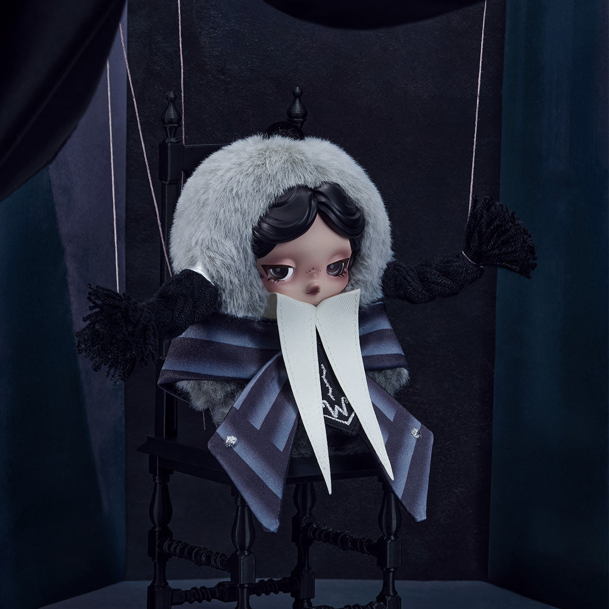 Skullpanda x Wednesday Plush (Nevermore Academy Uniform Version)