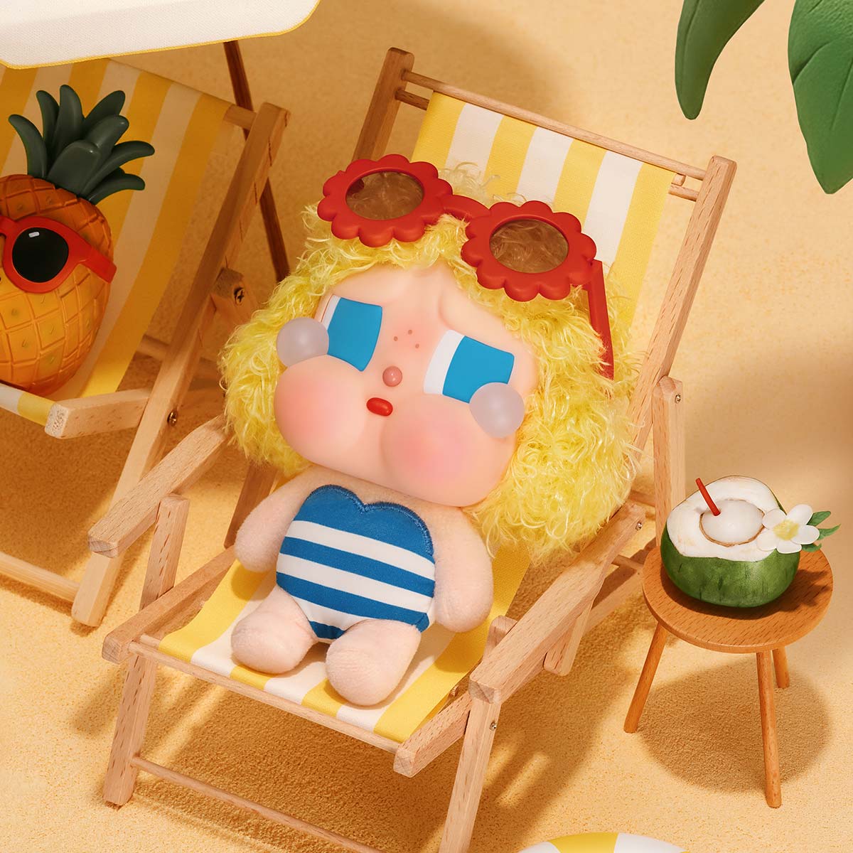 Figurine - CRYBABY Vacation Mode On Series-Vinyl Plush Pendant Blind Box - Popmart