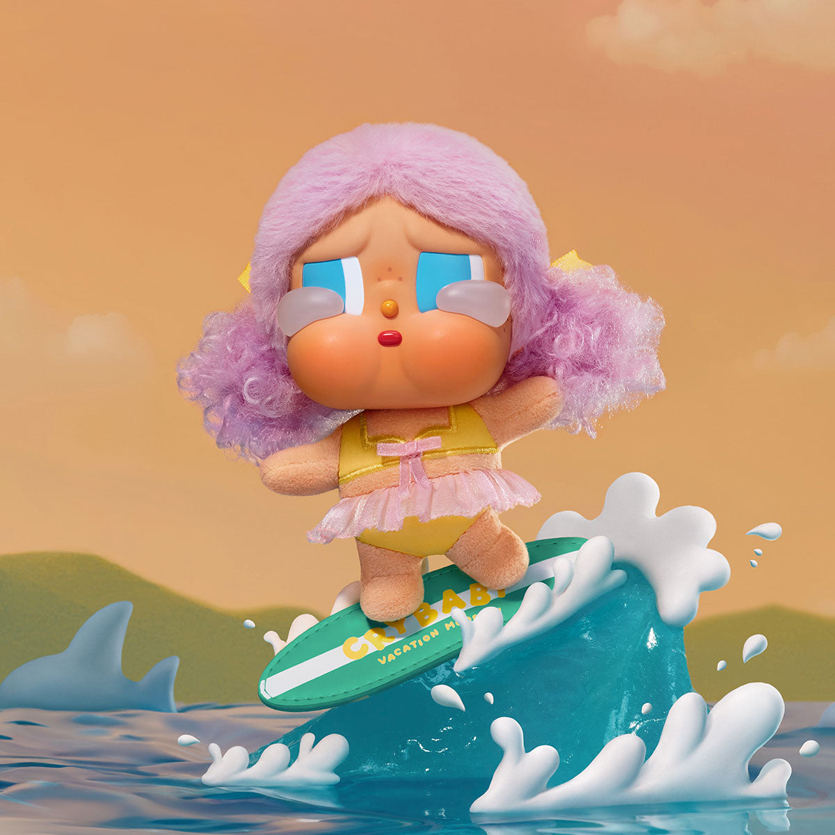 Figurine - CRYBABY Vacation Mode On Series-Vinyl Plush Pendant Blind Box - Popmart