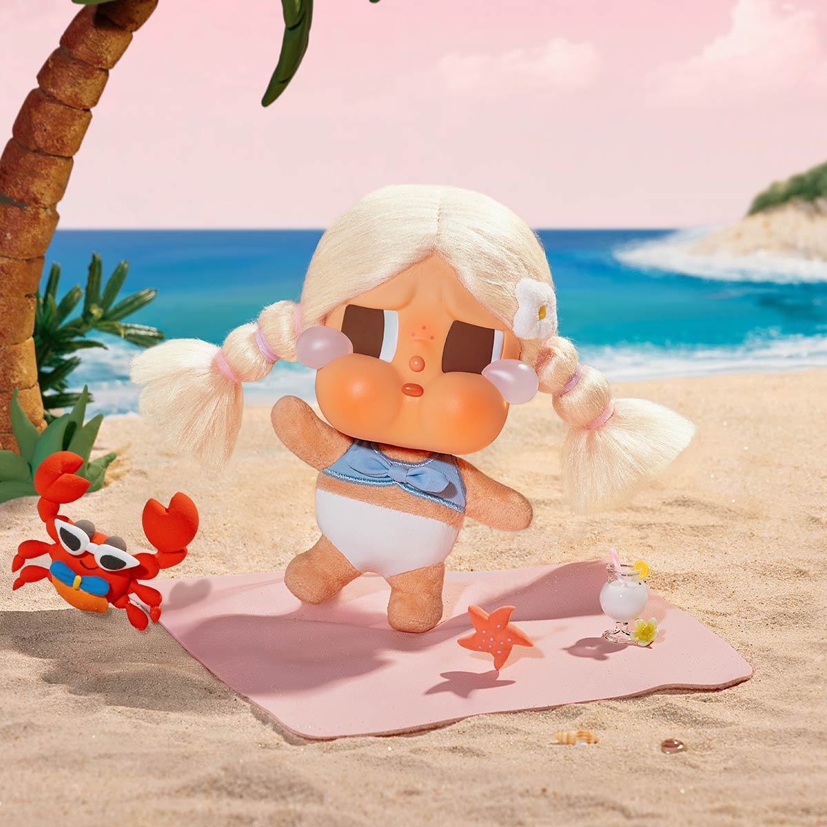 Figurine - CRYBABY Vacation Mode On Series-Vinyl Plush Pendant Blind Box - Popmart