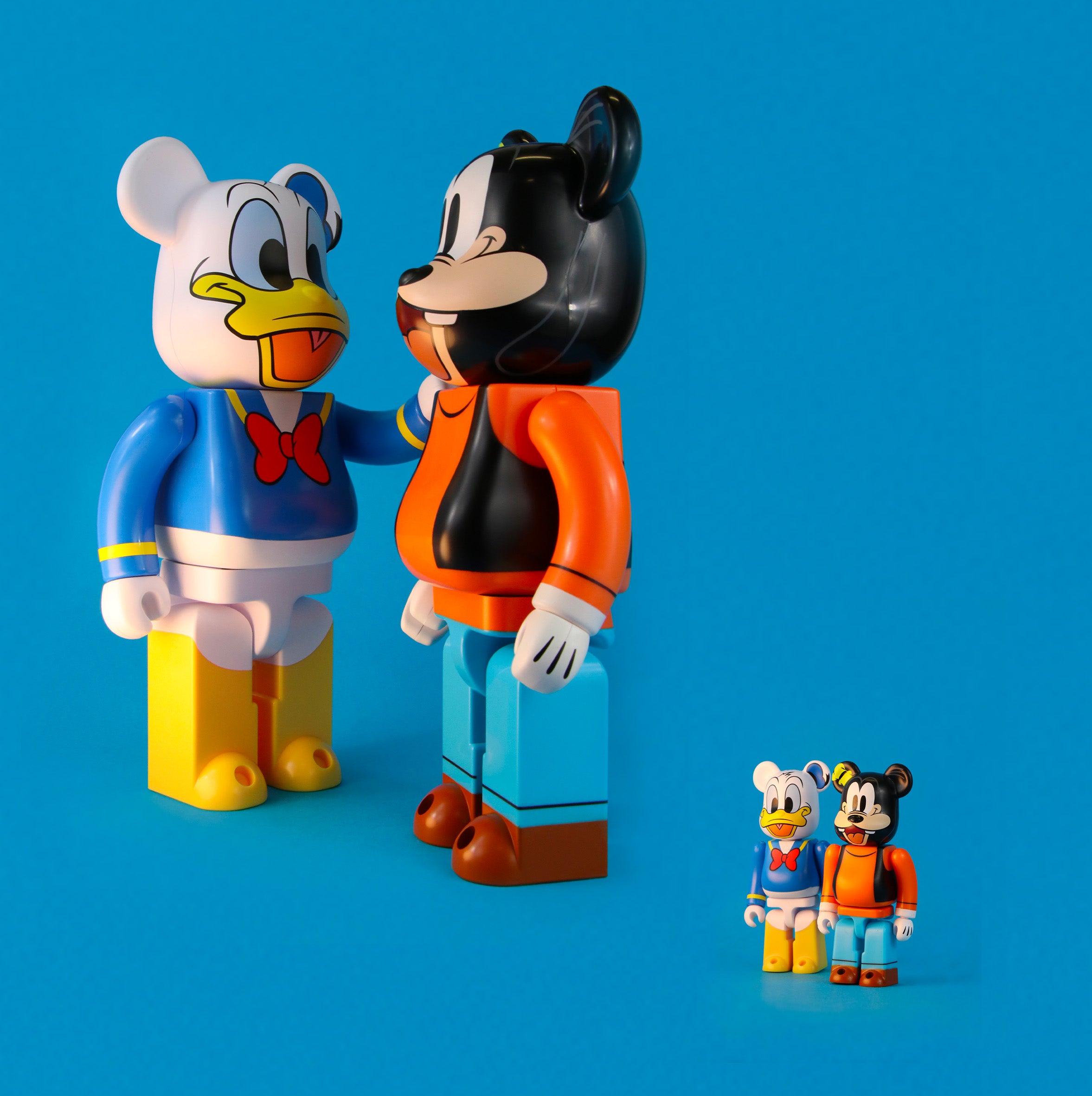 100% Bearbrick Donald Duck et Dingo (2pcs set)