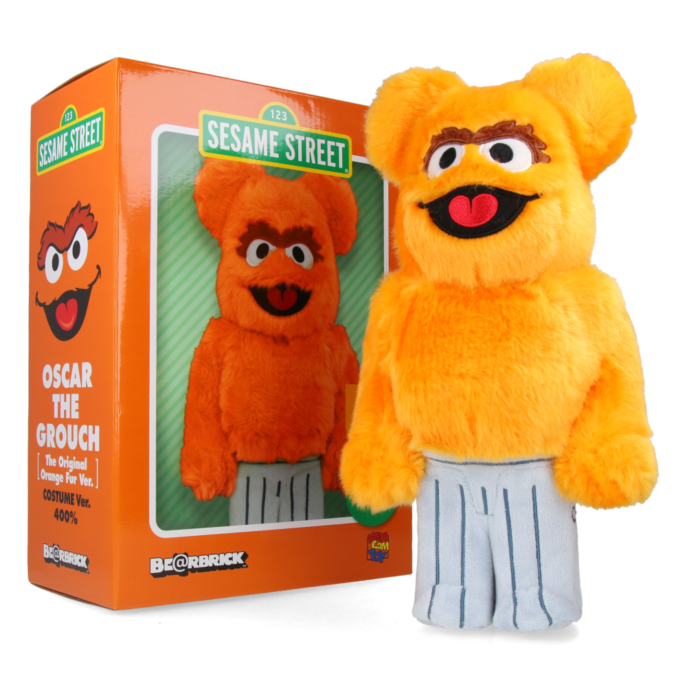 400% Bearbrick Oscar the Grouch - Costume Version (Orange) - Sesame Street