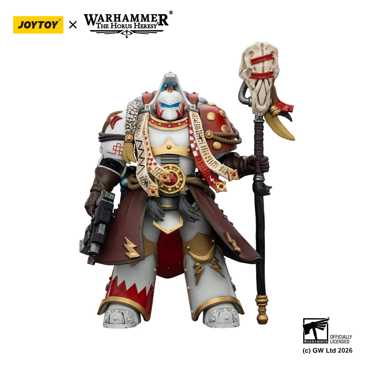 White Scars Stormseer Consul with Force Staff and Bolt Pistol - JOYTOY X WARHAMMER THE HORUS HERESY