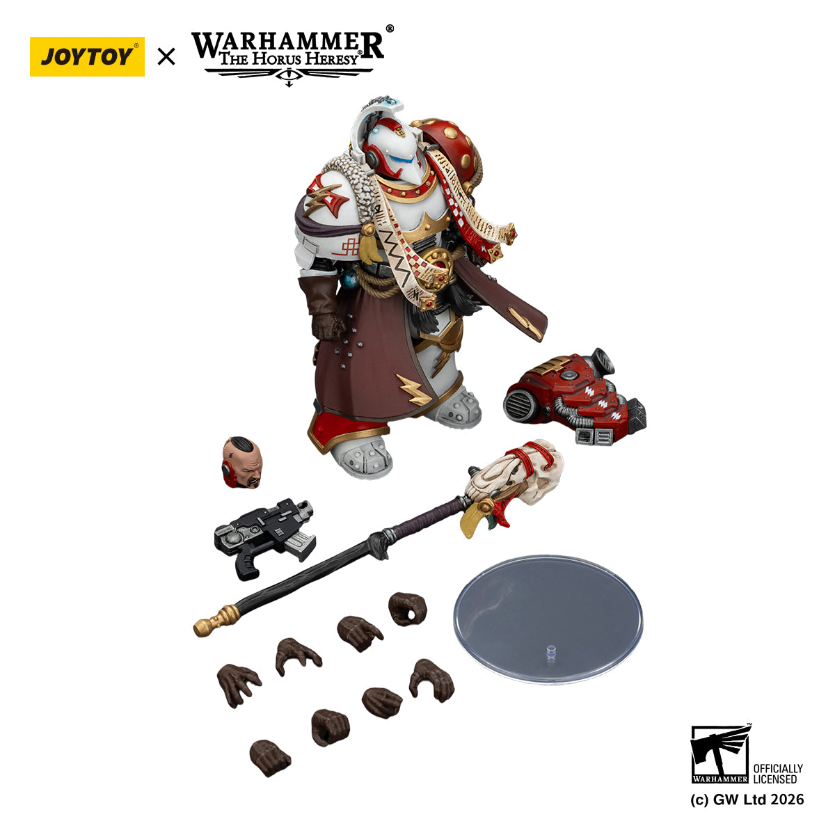 White Scars Stormseer Consul with Force Staff and Bolt Pistol - JOYTOY X WARHAMMER THE HORUS HERESY