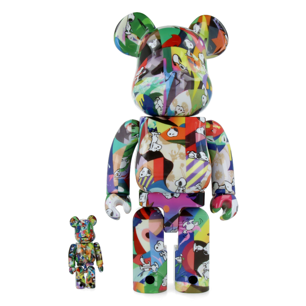 400% + 100% Bearbrick Tomakazu Matsuyama x Peanuts