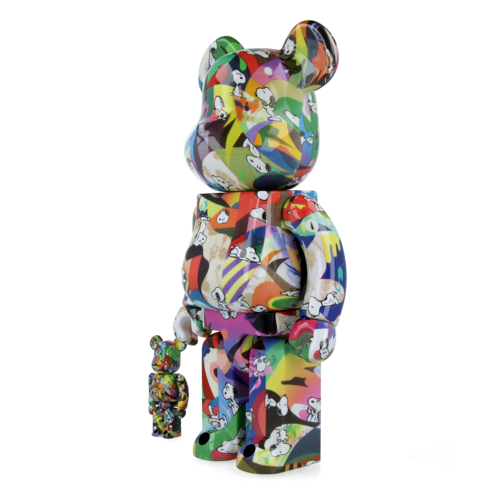 400% + 100% Bearbrick Tomakazu Matsuyama x Peanuts