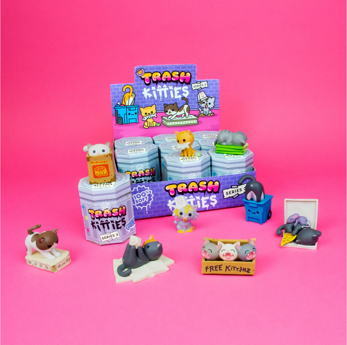 Trash Kitties Mystery Box Series 3 Minifigurines, Blind Box