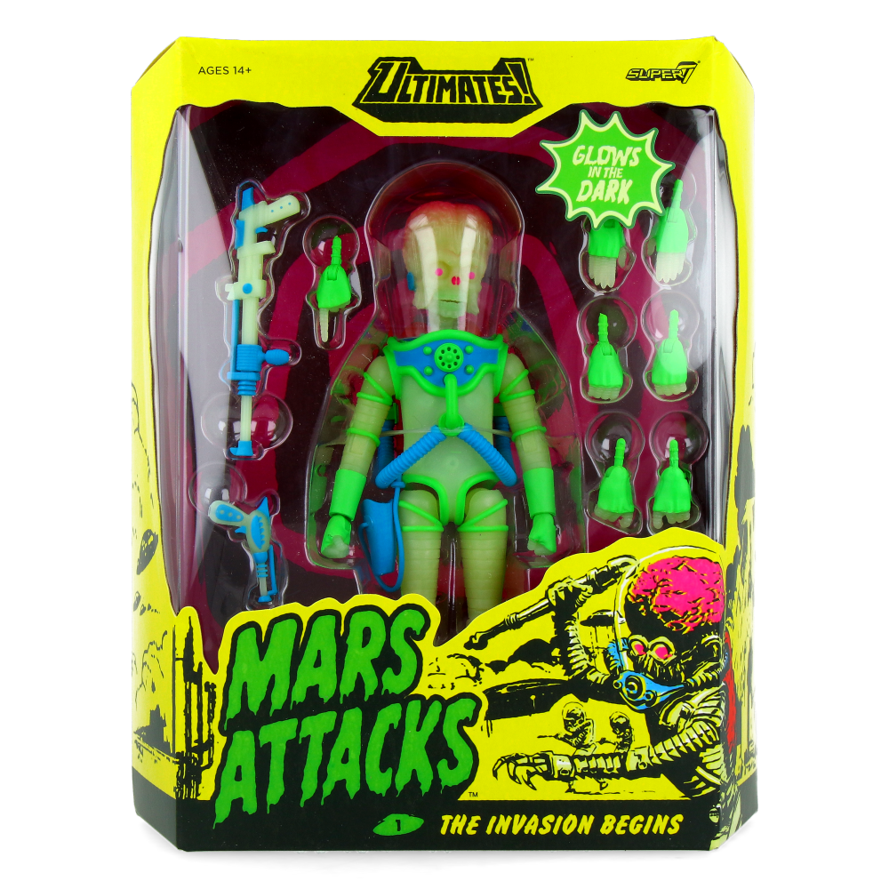 Martian (Invasion Begins, Glow) - Mars Attack ULTIMATES! Wave 2