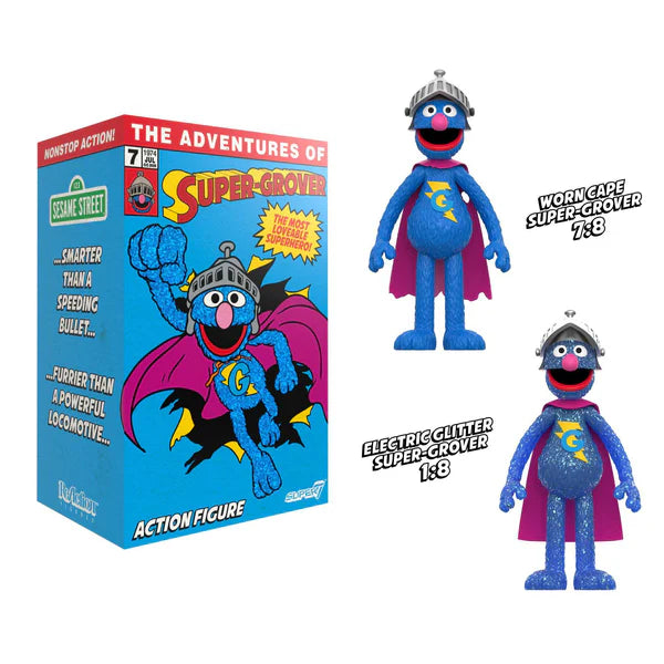 Super Grover (w/CHASE) - Sesame Street ReAction Figures