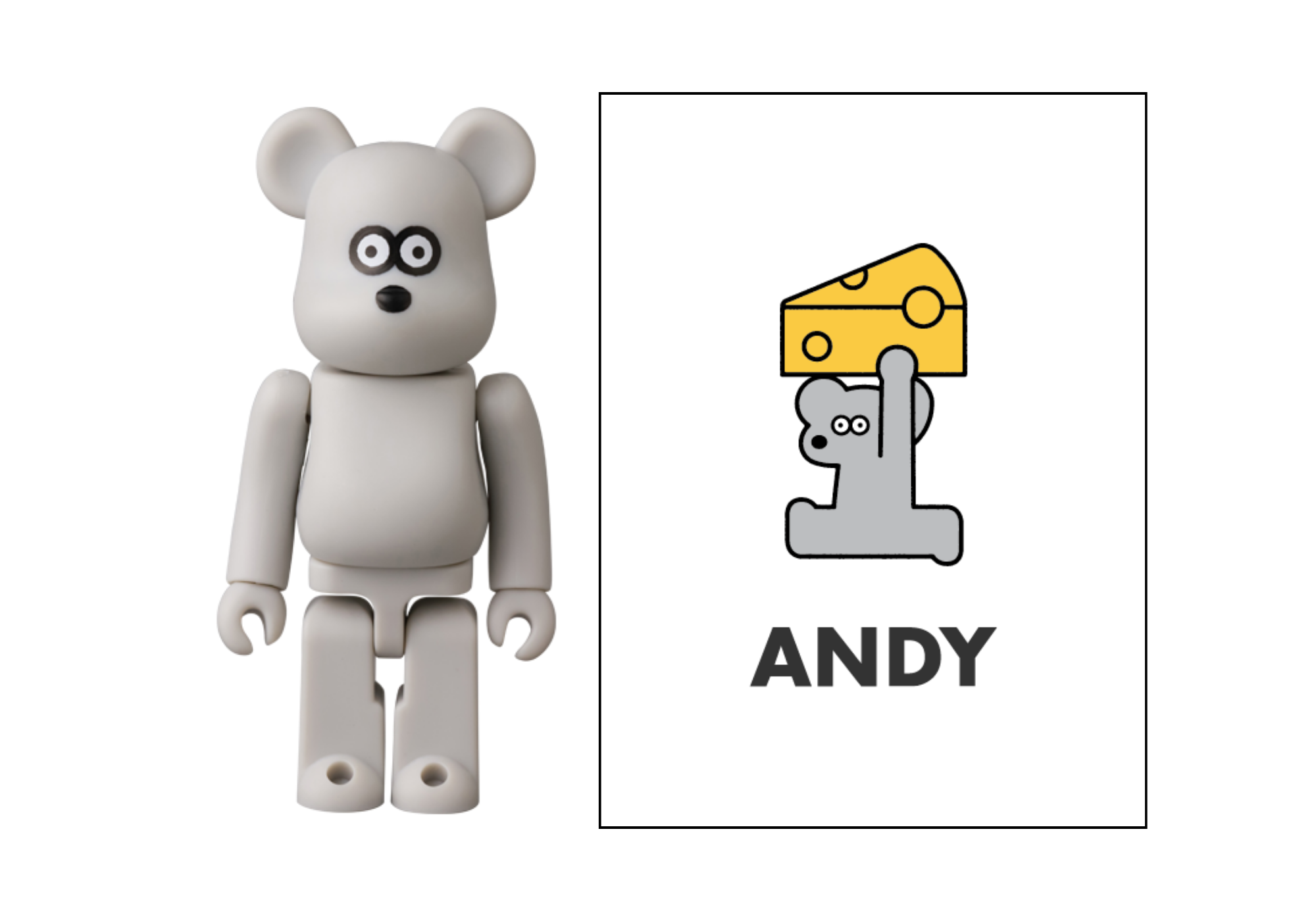 Medicom Toy, Bearbrick Series 51 - Animal, Andy the Mouse