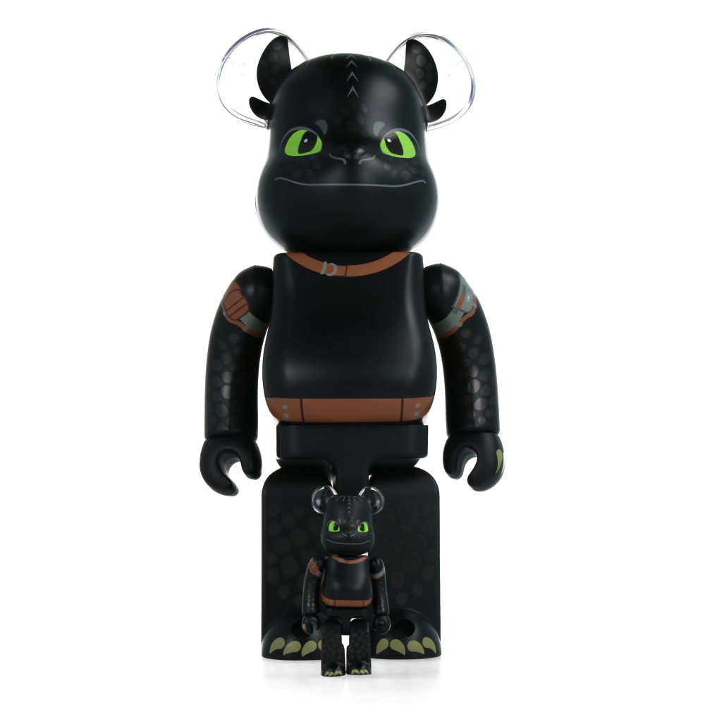 400% + 100% Bearbrick Toothless (How to Train Your Dragon)