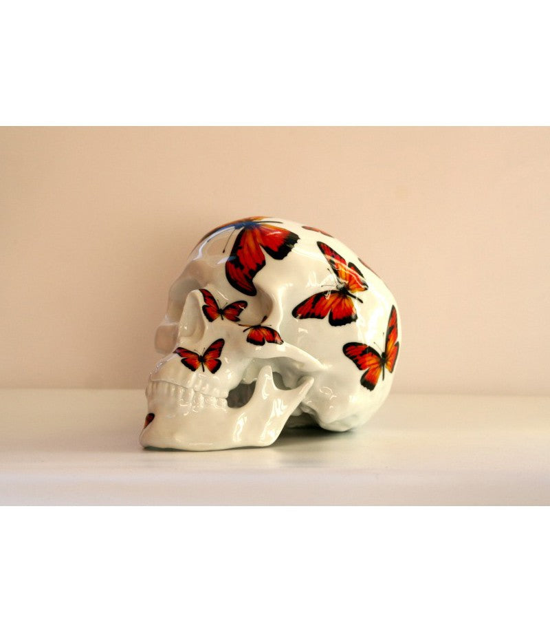 Skull Red Butterfly - Noon