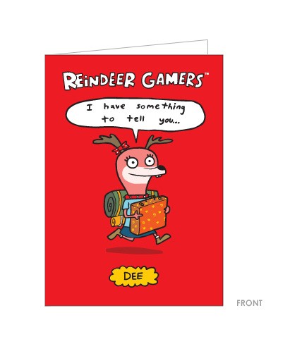 Reindeer Gamers - Carte de Voeux Rouge