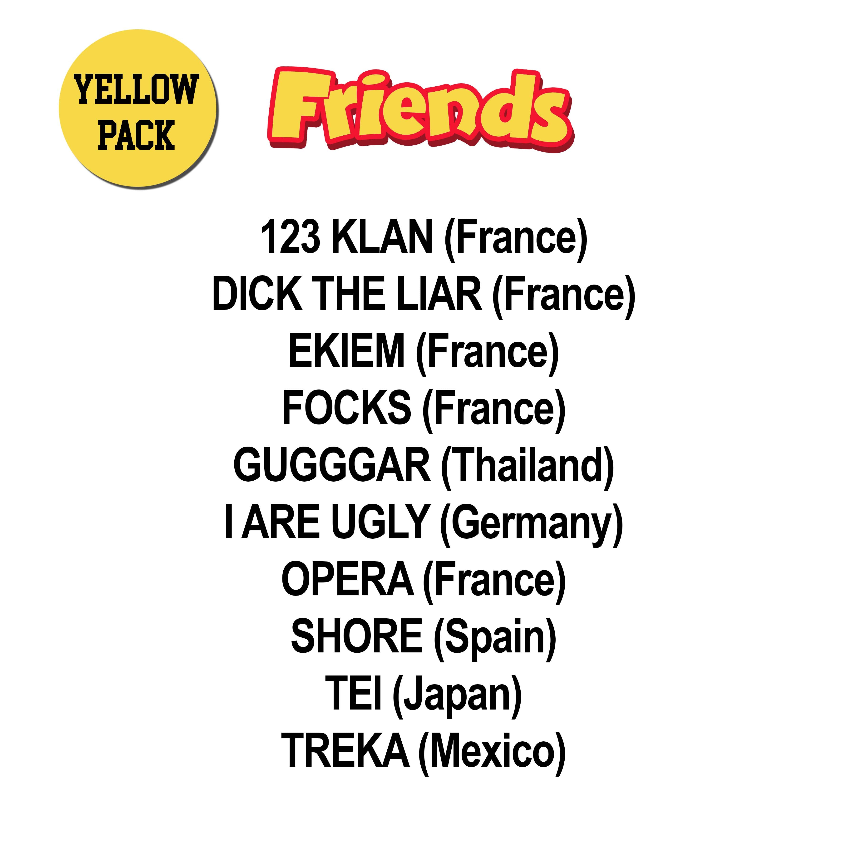 Hentitan and Friends - Yellow Sticker Pack