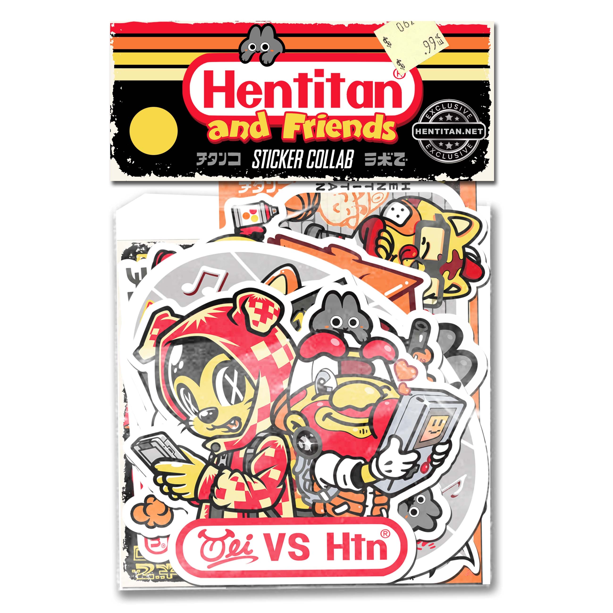 Hentitan and Friends - Yellow Sticker Pack