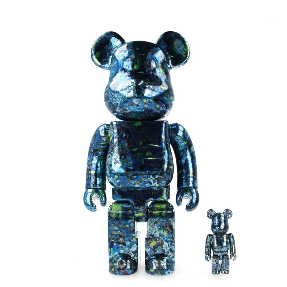 400% + 100% Bearbrick Jackson Pollock Studio Chrome Ver.