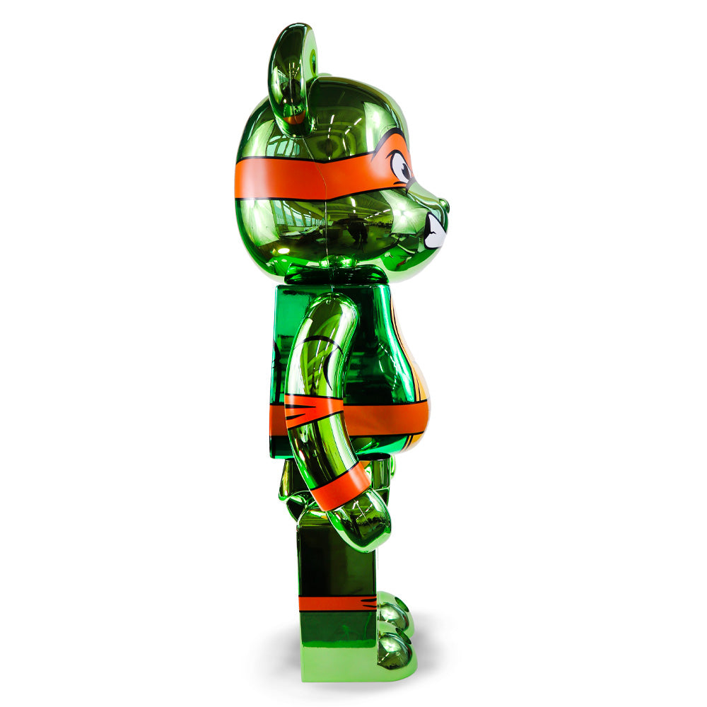 1000% Bearbrick Michelangelo (TMNT) - Chrome Ver.