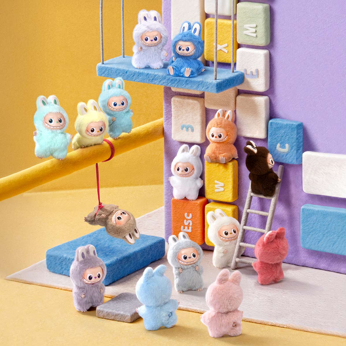 Figurine - Labubu (The Monsters) - Pin for Love Series - Plush Pendant Blind Box (A-M) - Popmart
