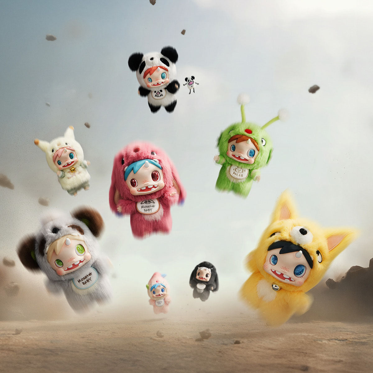 Figurine - Polar - Monster Baby Collection Series Plush Pendant Ver.1 - Popmart