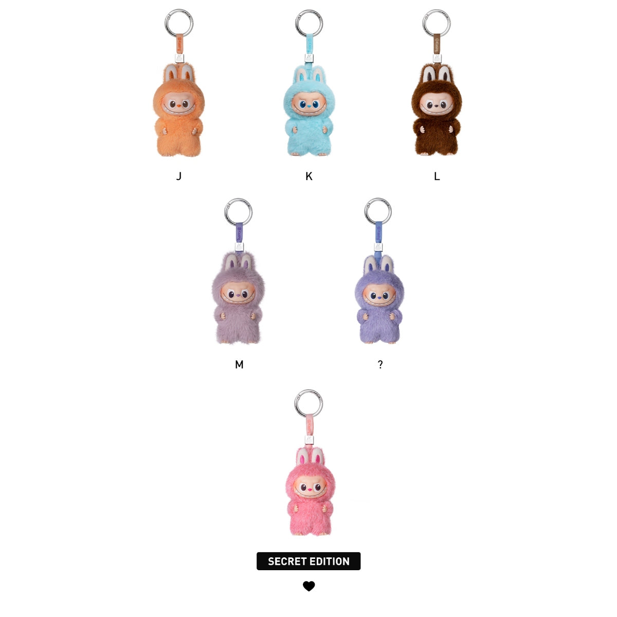 Figurine - Labubu (The Monsters) - Pin for Love Series - Plush Pendant Blind Box (A-M) - Popmart