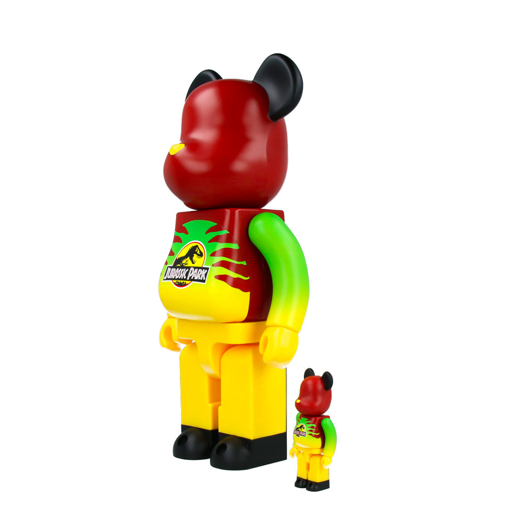 400% + 100% Bearbrick Jurassic Park (Green & Yellow)