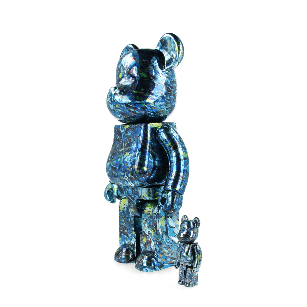 400% + 100% Bearbrick Jackson Pollock Studio Chrome Ver.