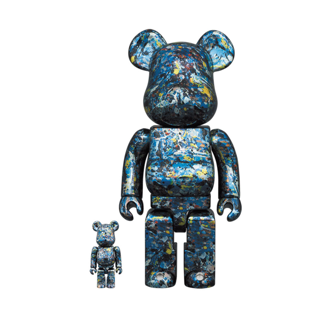 400% + 100% Bearbrick Jackson Pollock Studio Chrome Ver.