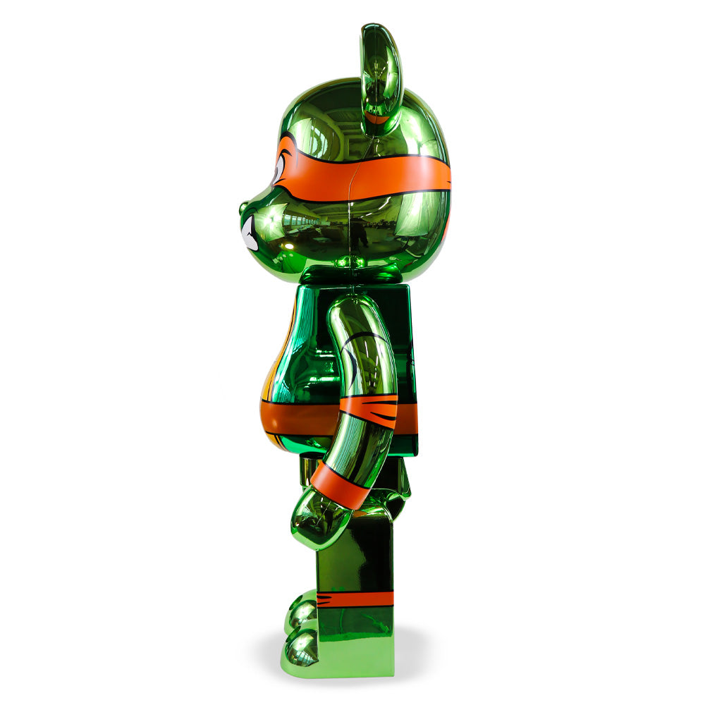 1000% Bearbrick Michelangelo (TMNT) - Chrome Ver.