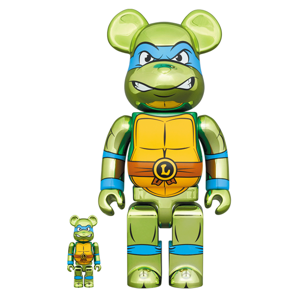 400% + 100% Bearbrick Leonardo Chrome Ver. (Ninja Turtles – TMNT)