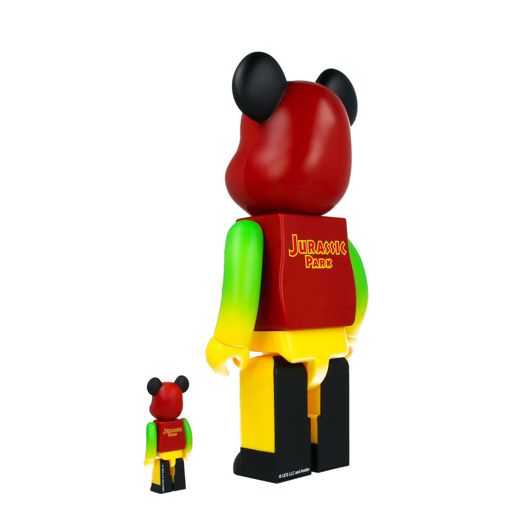 400% + 100% Bearbrick Jurassic Park (Green & Yellow)