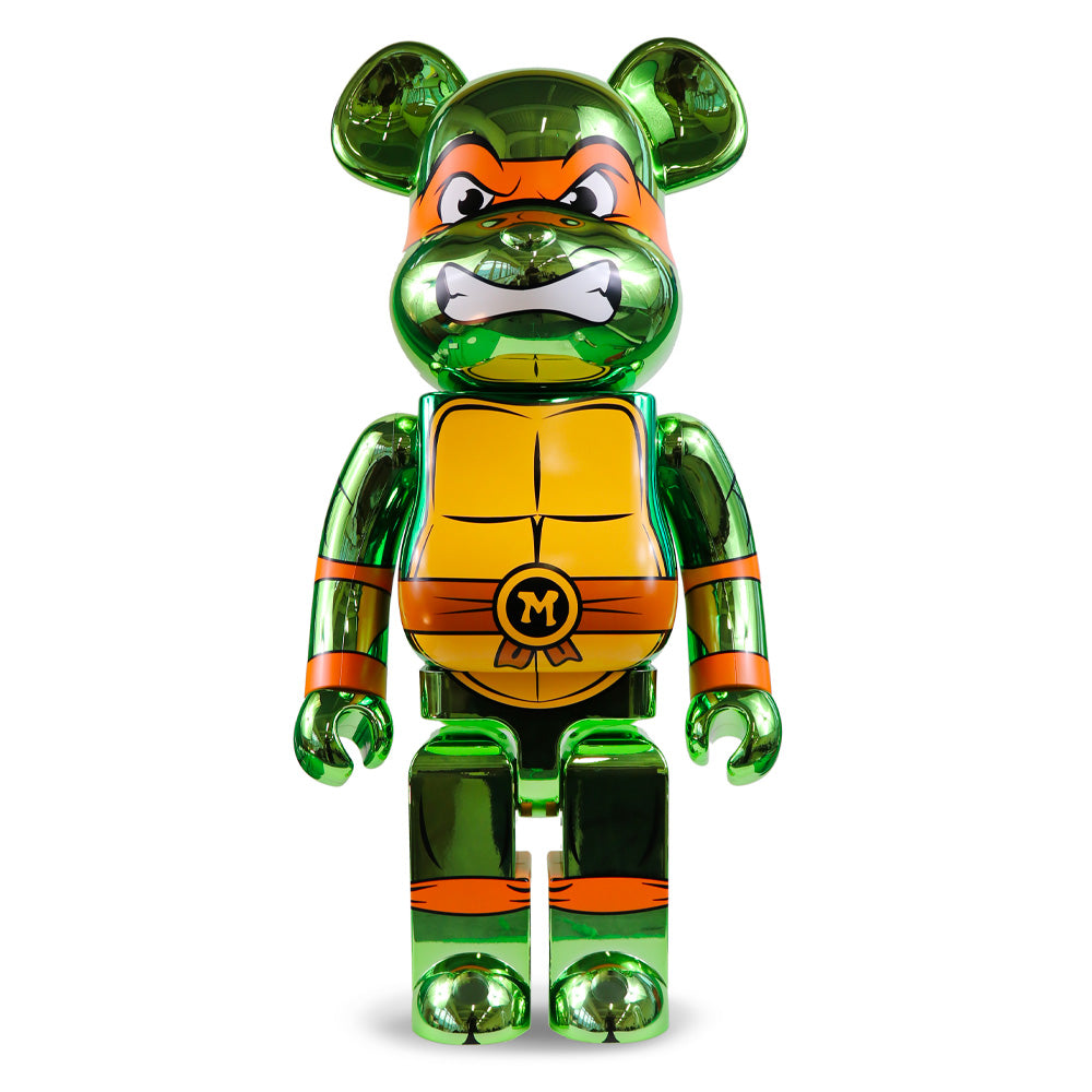 1000% Bearbrick Michelangelo (TMNT) - Chrome Ver.