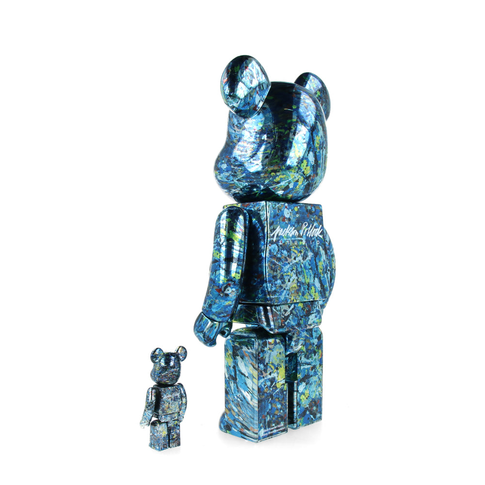 400% + 400% Bearbrick Jackson Pollock Studio Chrome Ver.