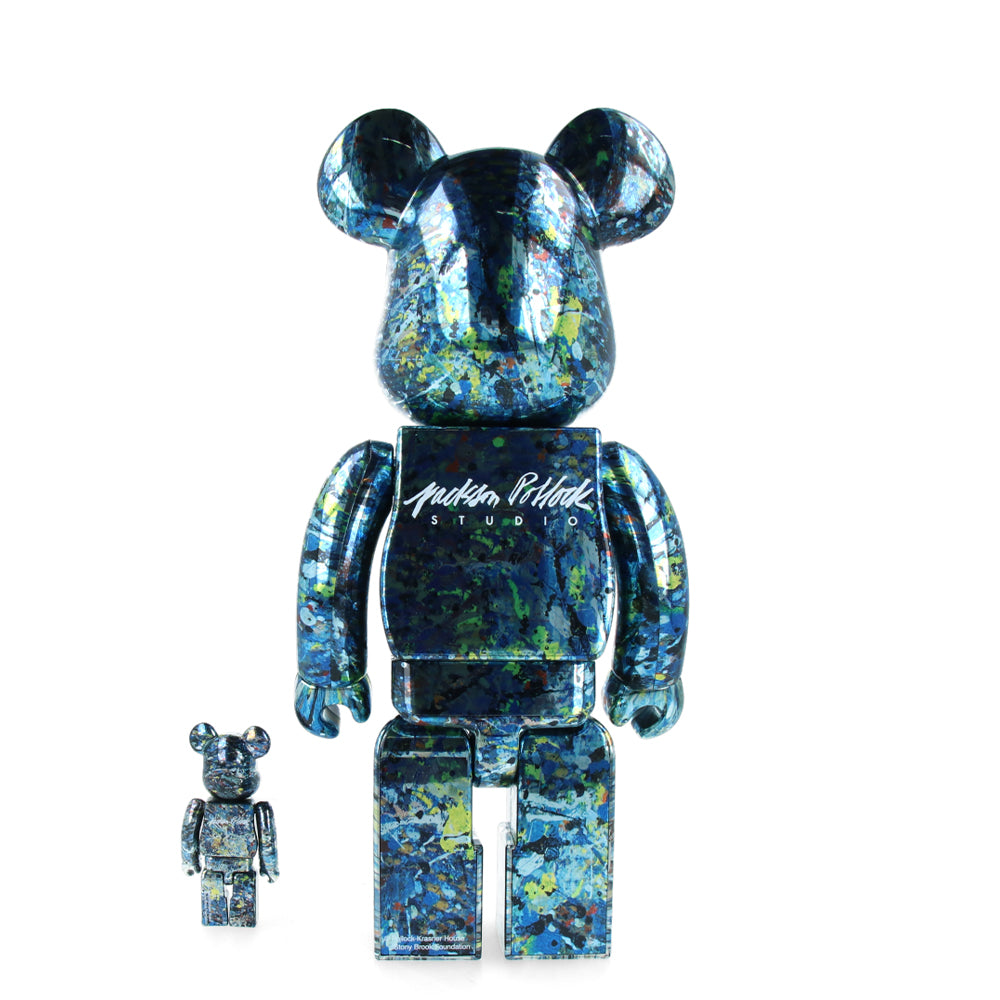 400% + 100% Bearbrick Jackson Pollock Studio Chrome Ver.