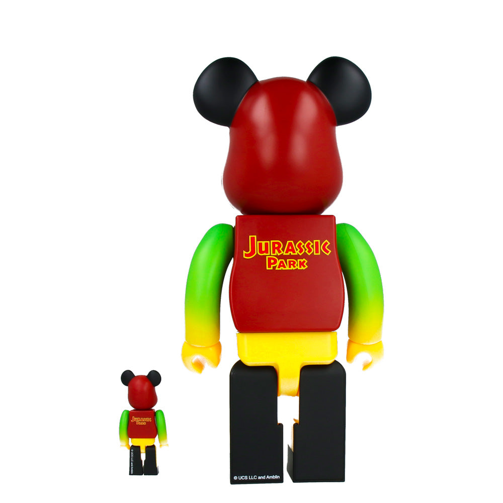 400% + 100% Bearbrick Jurassic Park (Green & Yellow)