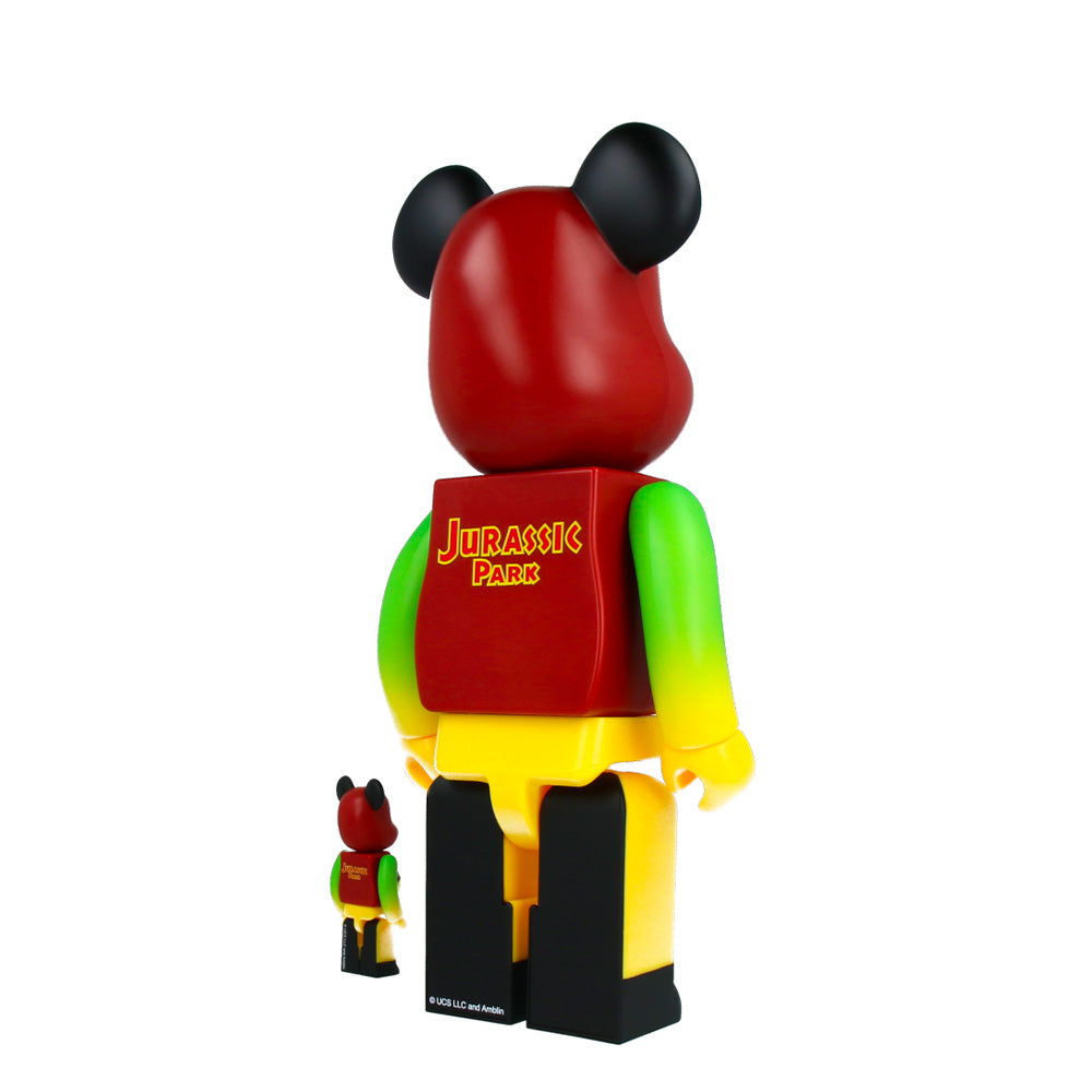 400% + 100% Bearbrick Jurassic Park (Green & Yellow)