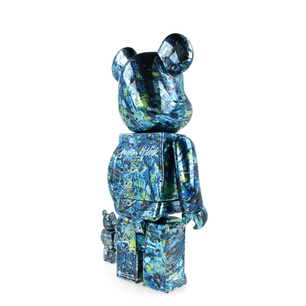 400% + 400% Bearbrick Jackson Pollock Studio Chrome Ver.