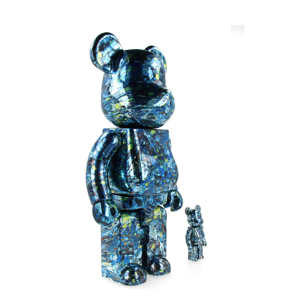 400% + 100% Bearbrick Jackson Pollock Studio Chrome Ver.