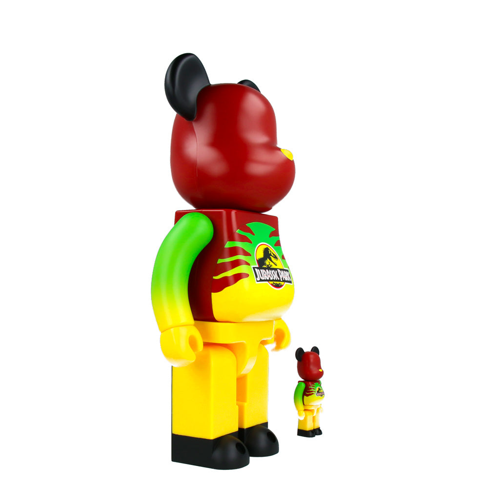 400% + 100% Bearbrick Jurassic Park (Green & Yellow)