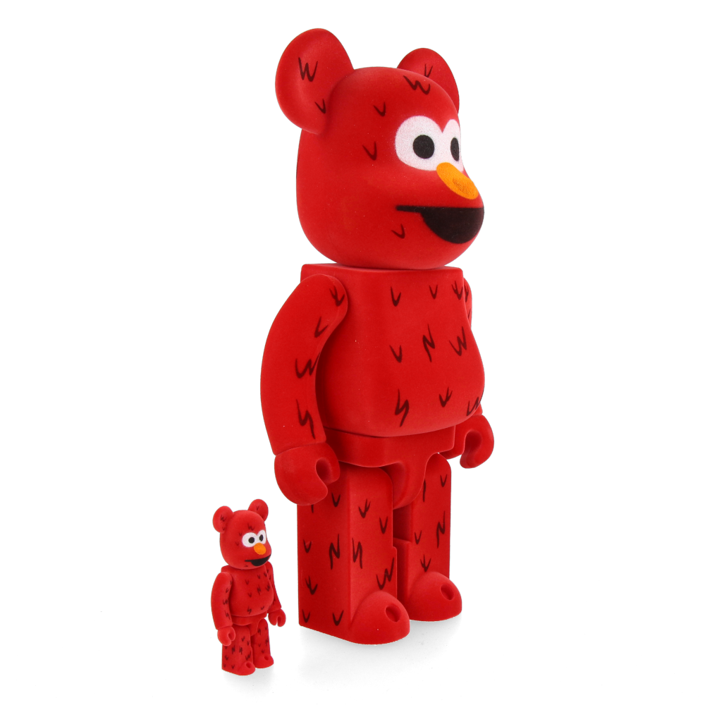 400% + 100% Bearbrick Elmo Flocky Ver.