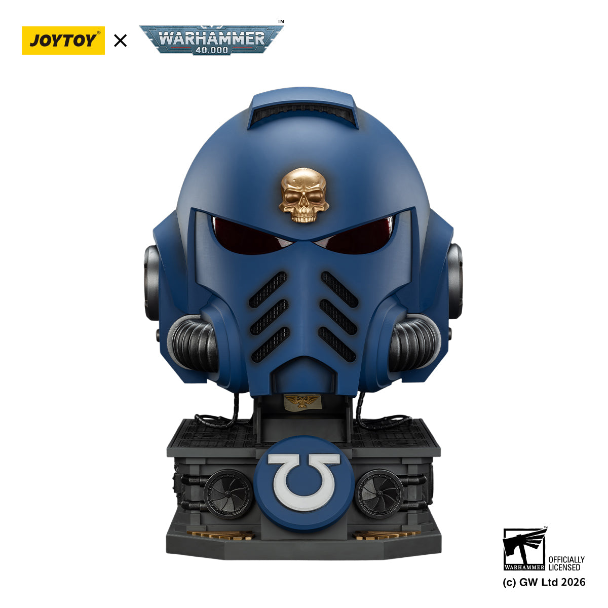 JoyToy X Warhammer 40,000 - Ultramarines Captain MkX Helmet & Stand